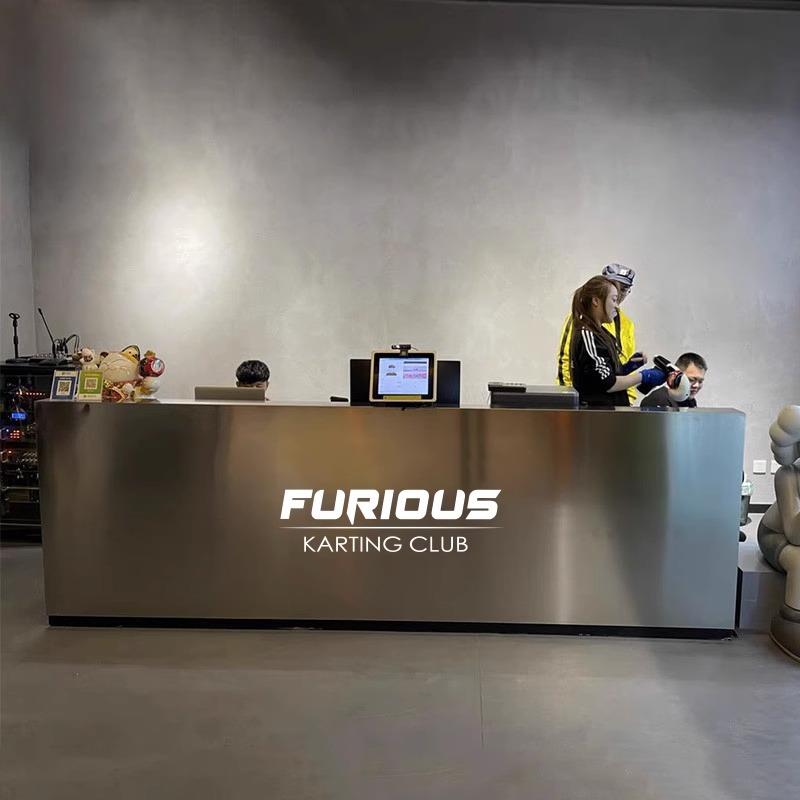 不锈钢吧台定制复古工业风服装店餐厅舞蹈室咖啡厅酒店接待前台