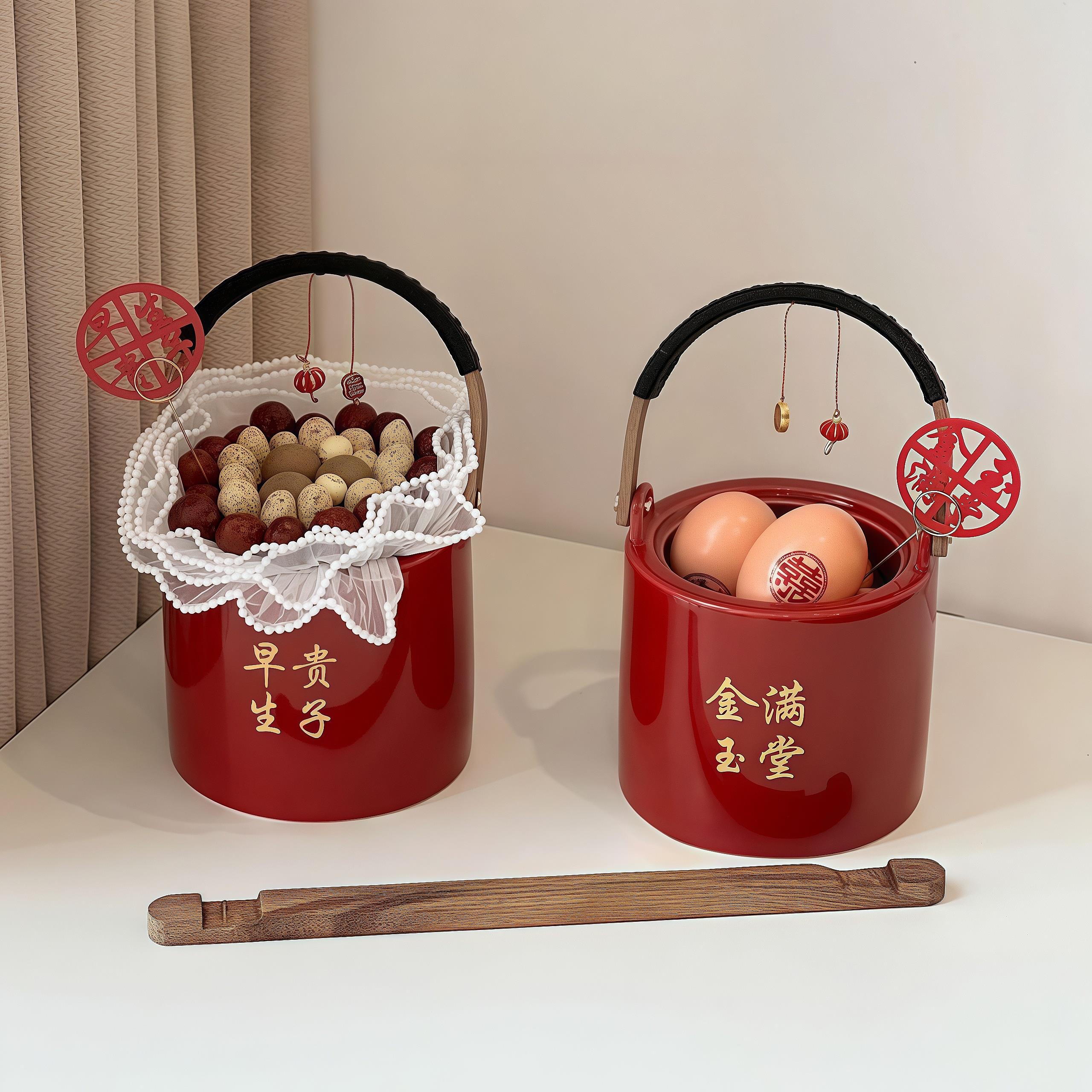 【备婚的99个快递】子孙桶一对结婚陪嫁用品红色喜庆喜桶结婚礼物