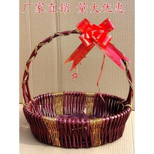 水果篮藤编高档水果店专用装水果包装礼品手提篮礼篮柳编花篮送礼