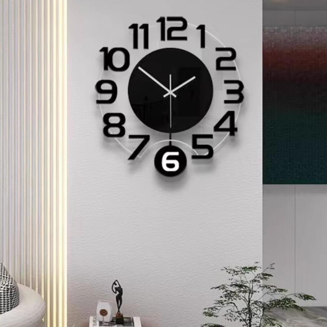 现代简约艺术挂钟时尚个性钟表客厅卧室挂墙挂钟免打孔静音石英钟
