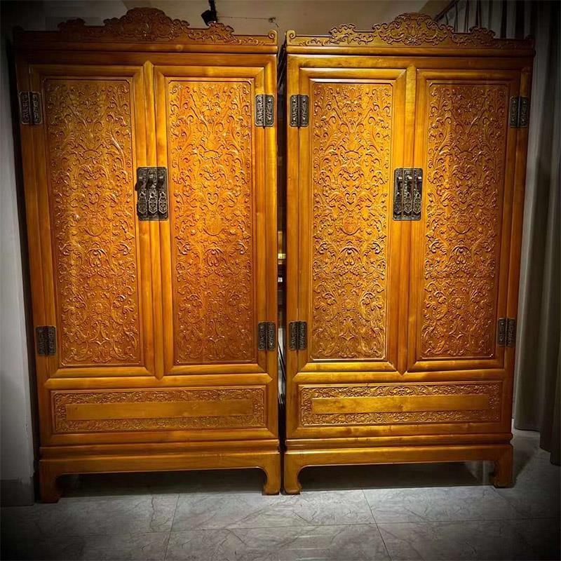 金丝楠木家具衣柜顶箱柜红木卧室实木中式古典简约小叶桢楠储物柜