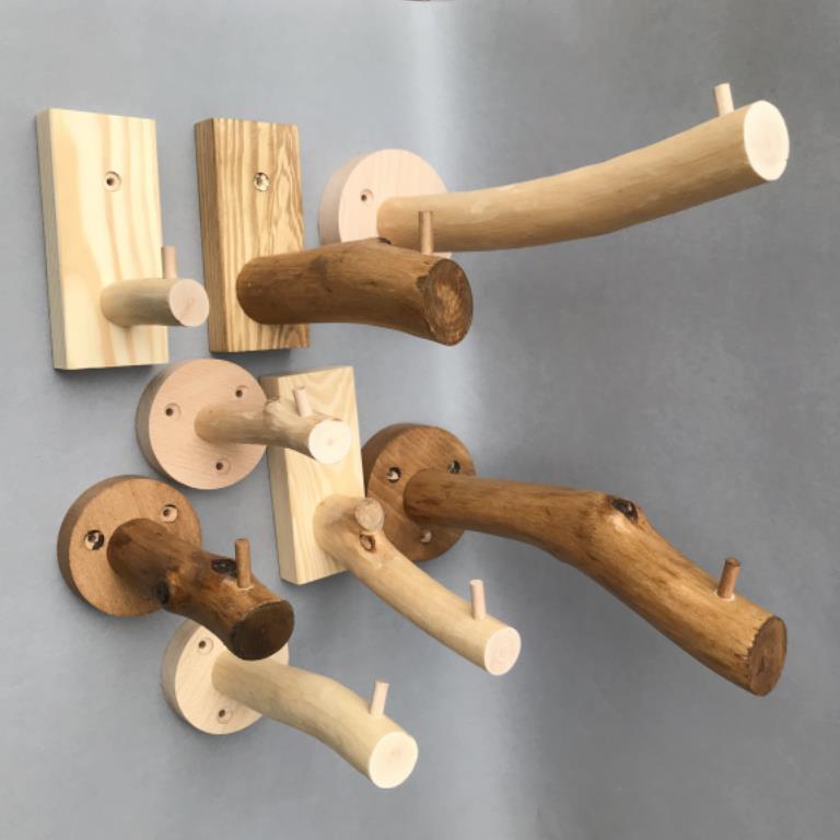 创意装饰树枝挂钩服装店壁挂墙上展示架实木单钩复古货架吊架支撑