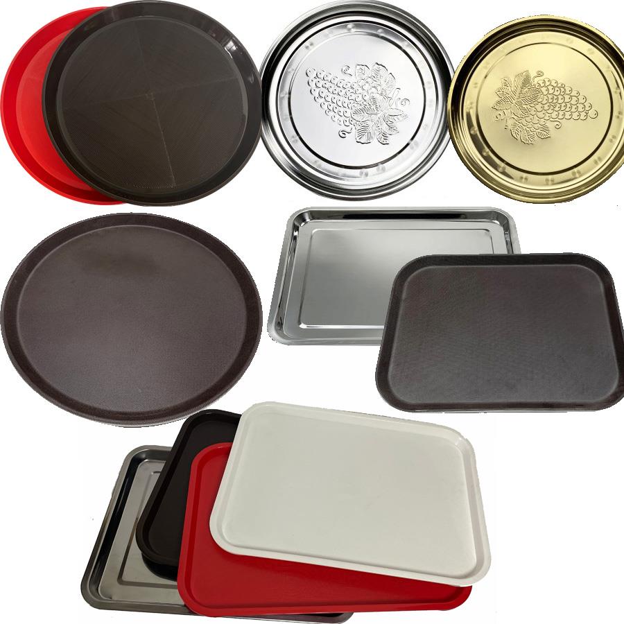 颁奖托盘防滑不锈钢长方形电镀金色圆形托盘开业剪彩婚庆托盘