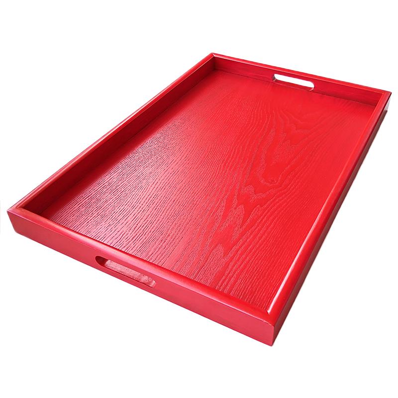 红色托盘婚庆茶盘婚礼糖果盘结婚敬茶托盘敬酒杯盘子圆形喜庆拖盘