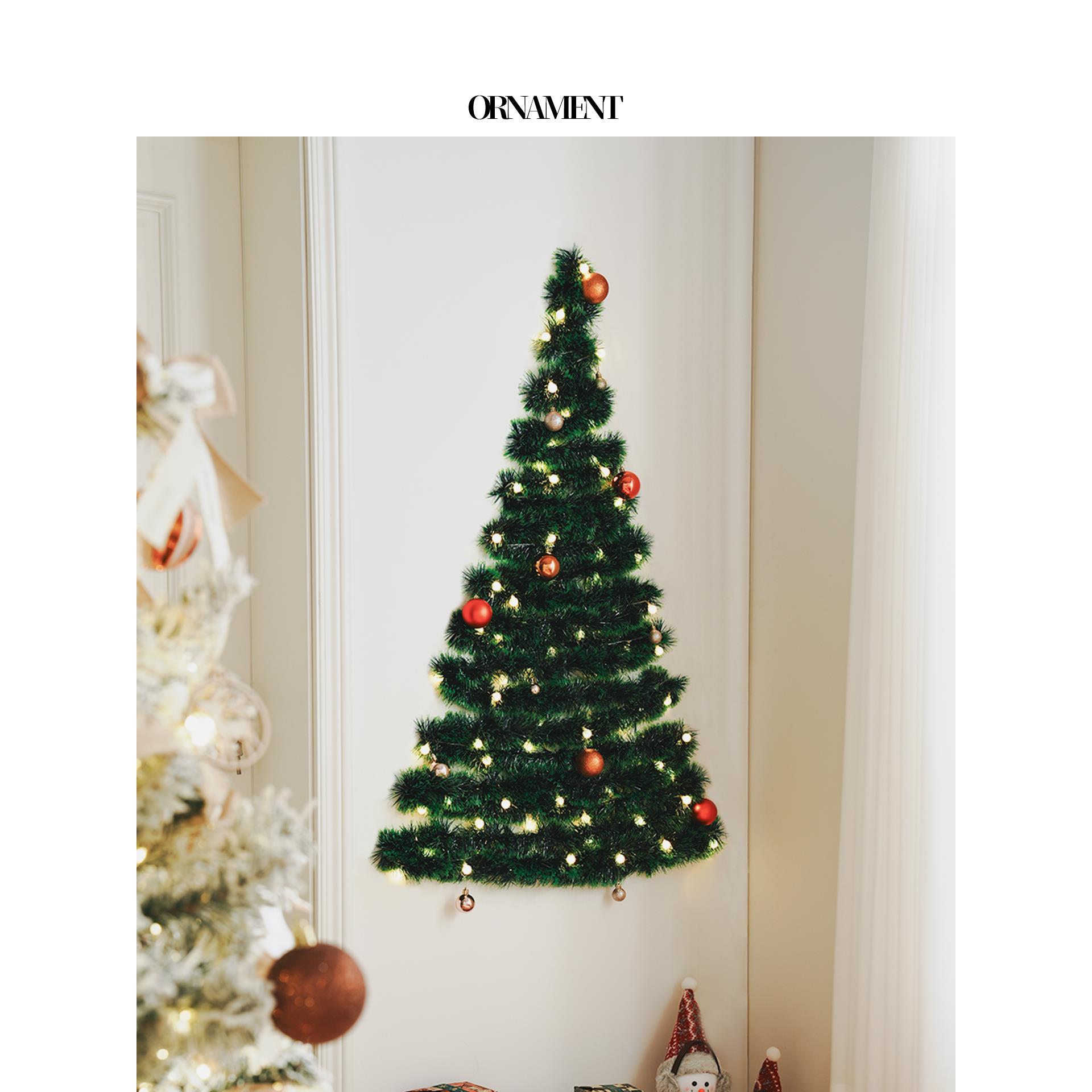 圣诞节装饰品墙面上毛条毛线圣诞树装扮耶诞氛围场景布置道具挂饰