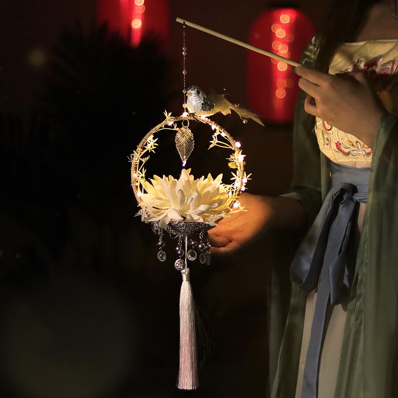 元宵手工制作手提灯笼汉服古装拍照道具古风花灯兔子宫灯挂饰吊灯