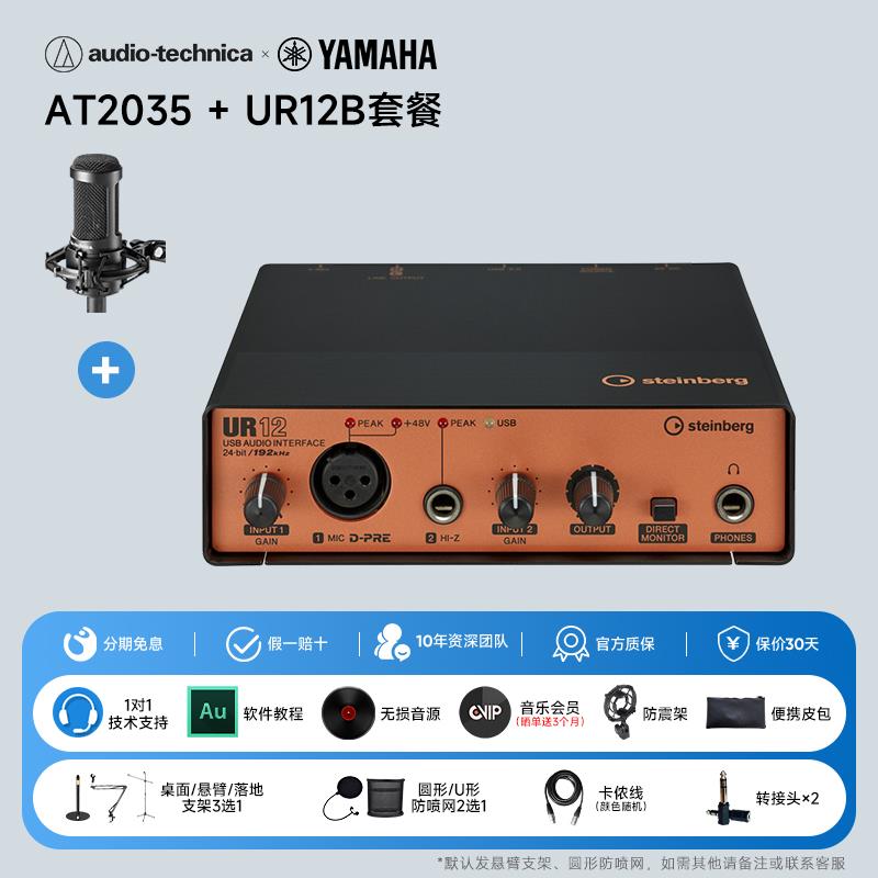 Audio Technica/铁三角 AT2035铁三角AT2035麦克风电容直播话筒声