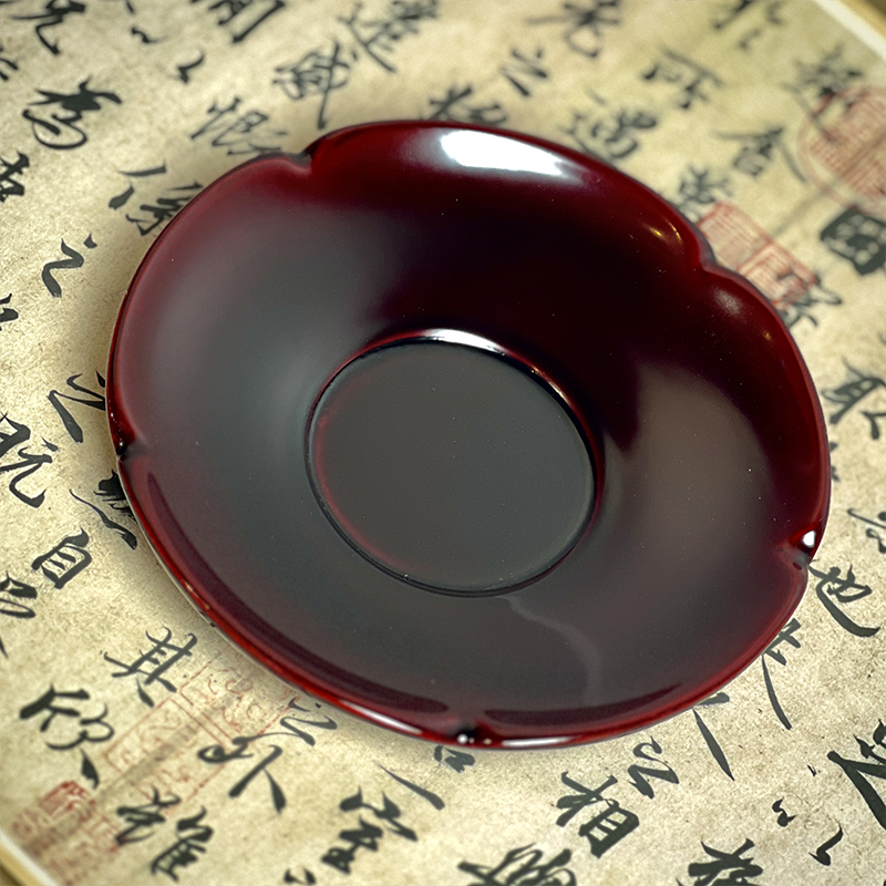 木胎漆艺福州脱胎漆器溜色大漆工艺品茶盘非遗手工日式漆碗
