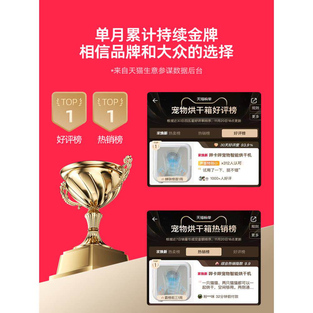 Hörmann北蓬宠物智能烘干机猫全自动狗烘干箱无声家用猫吹毛浴