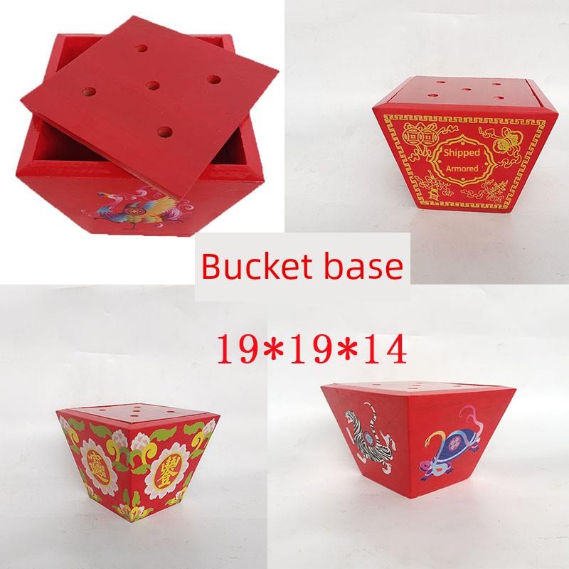 道家用品实木彩绘红色拜斗五色令旗底座插旗米斗五龙旗米斗升斗