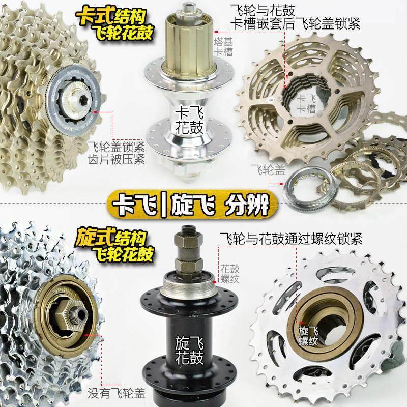 进口适配自行车山地车变速飞轮卡飞27旋飞30轮式10速9速8速7齿轮6