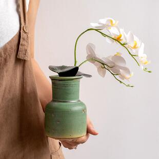 陶瓷花瓶家居摆件花插 小悠家〖少量古朴手作〗复古粗陶小花器日式