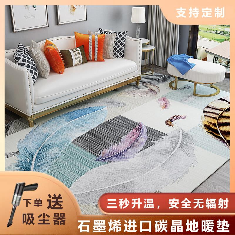 地暖垫石墨烯碳晶电热地板加毛绒发热垫家用儿童防滑毯客厅地毯子