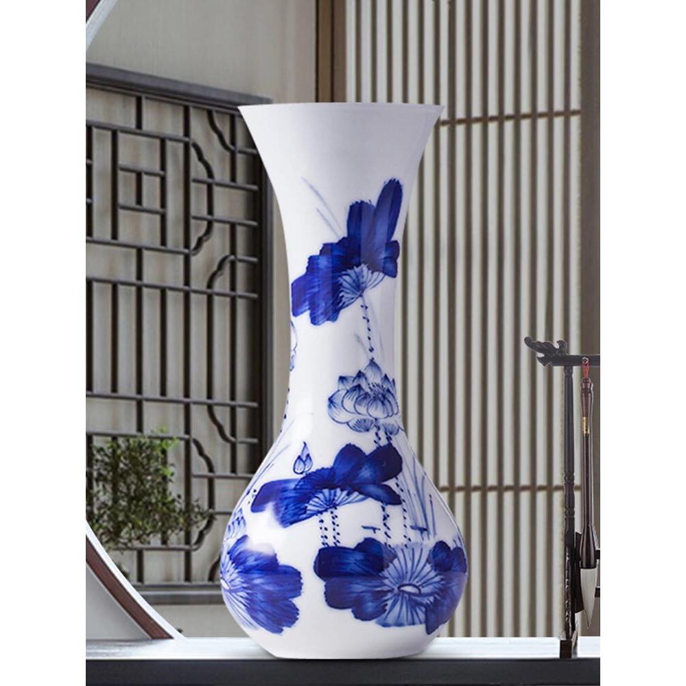 景德镇陶瓷青花瓷小花瓶水培富贵竹插花家居客厅装饰品博古架摆件