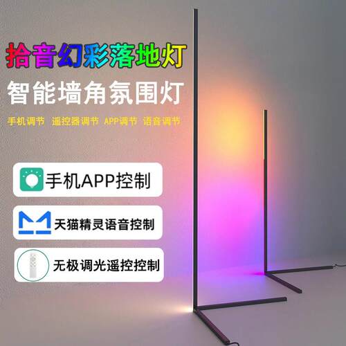 极简落地灯炫彩ins风立式网红音乐沙发墙角卧室床头灯客厅气氛灯