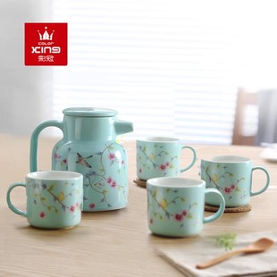 彩冠陶瓷水具茶杯杯具茶具茶壶陶瓷水壶客厅花茶茶壶陶瓷茶具家用