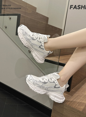 户外休闲运动小白鞋男女情侣款时尚休闲鞋简约厚底保暖老爹鞋