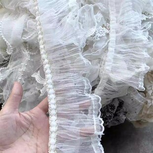编织双层蕾丝网纱法式 奥薇花边新款 简约窗帘配件辅料