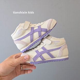 女童板鞋真皮2025秋冬季新款高帮宝宝儿童阿甘鞋加绒二棉男童鞋子