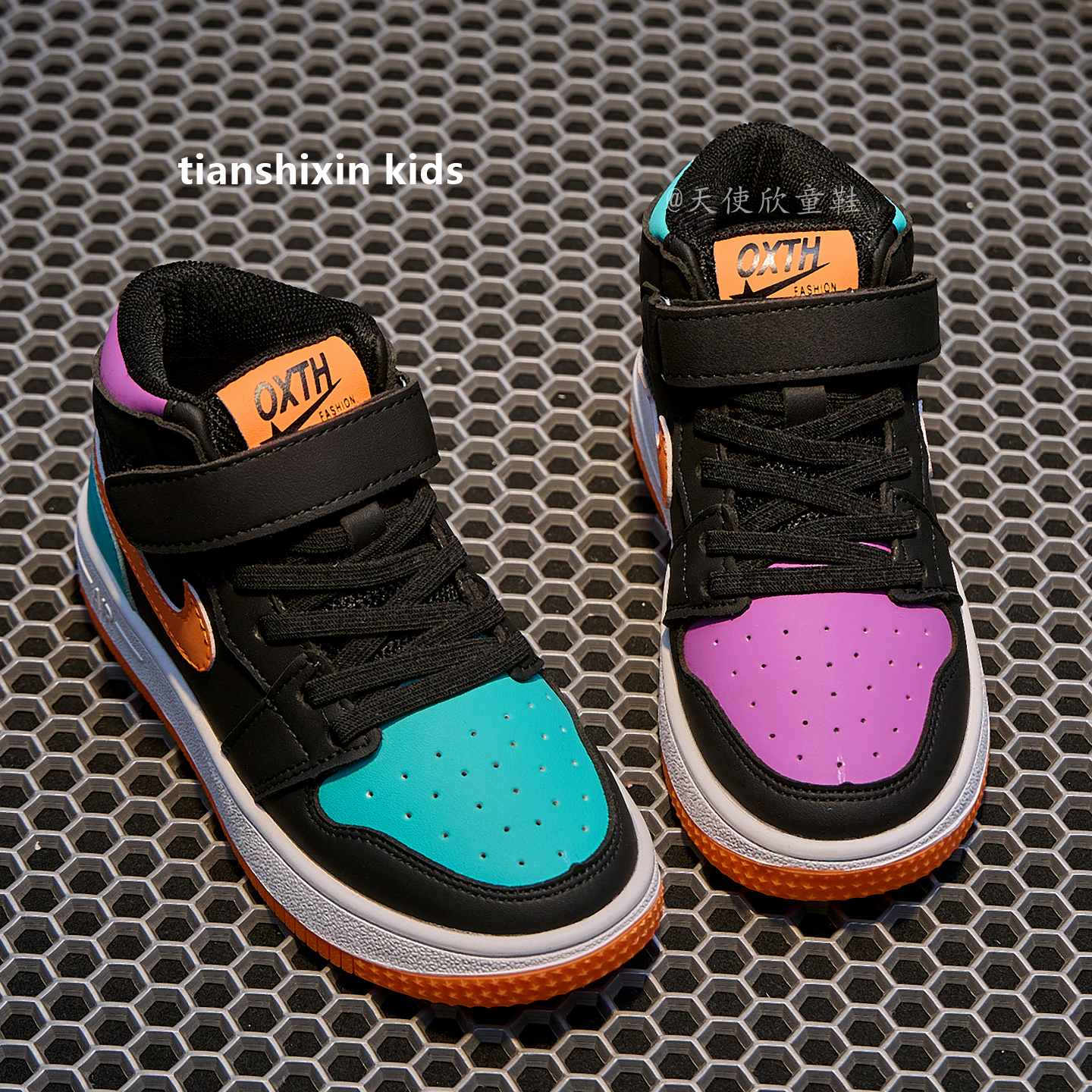 儿童鸳鸯运动鞋2025秋冬新款男童鞋子高帮女童板鞋休闲鞋加绒二棉