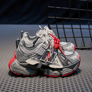 2026春季 子中大童跑步鞋 新款 透气女童鞋 n字 儿童老爹鞋 男童运动鞋