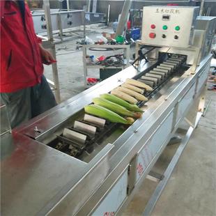 速凍玉米切段殺菌流水線 甜糯玉米分段機(jī)黑龍江凍玉米切頭去尾機(jī)