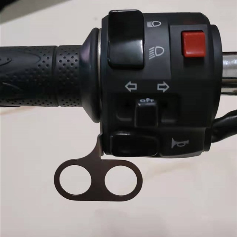 电动摩托车踏板改装射灯大灯喇叭双闪按钮手把开关不锈钢支架配件