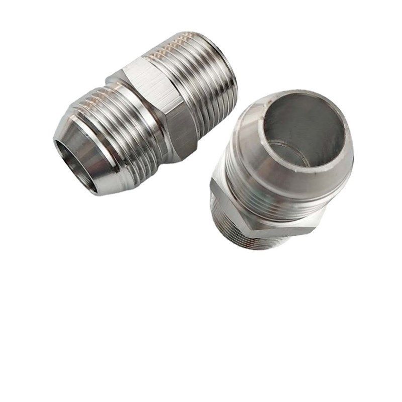 304不锈钢高压英制过渡接头圆头对丝直通1BT外丝T六角力古D型球头