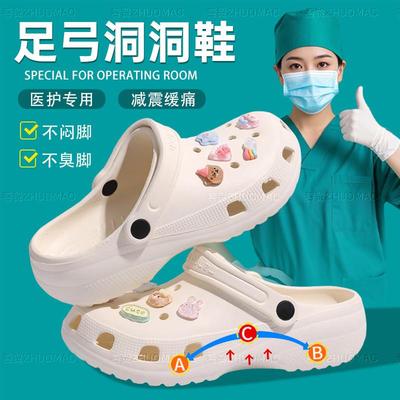 德国手术室拖鞋足弓洞洞鞋女2025新款医护士专用eva防滑防臭外穿