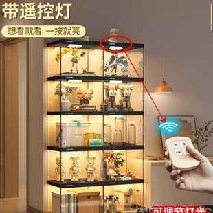 书架落地置物架客厅收纳柜子带柜门儿童透明展示简易防尘家用书柜