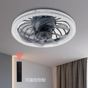 吸顶水晶灯卧室走廊吊扇灯家用简约一体e27螺口无频闪遥控风扇灯