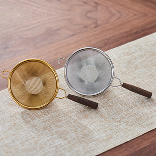 实木不锈钢双网锥形茶漏茶具配件茶隔滤茶器泡茶茶叶过滤网器茶道