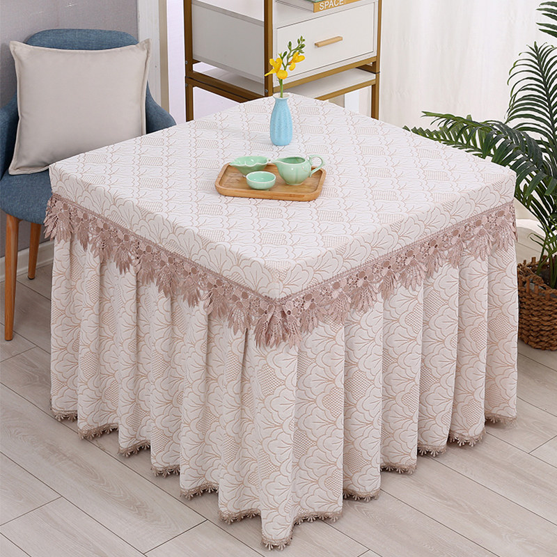 2023新款冬季烤火桌子罩套正方形电炉罩茶几桌布薄款麻将机桌布