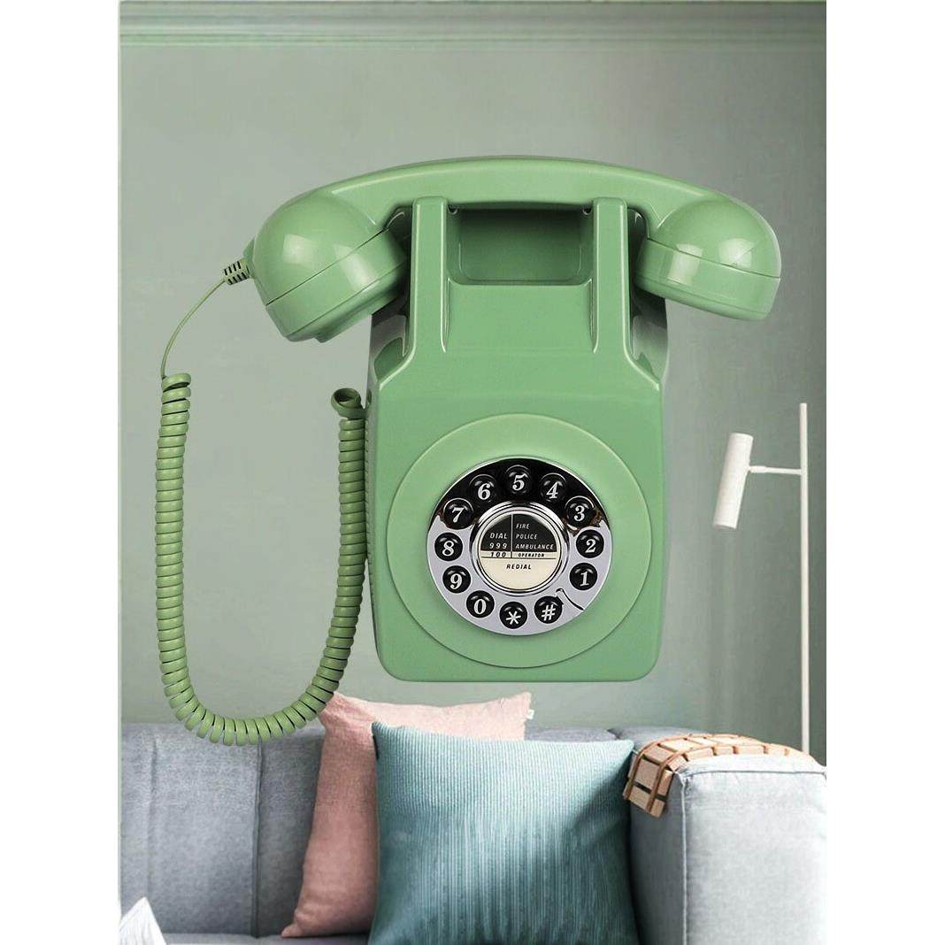 壁挂式彷古电话机欧式覆古家用挂墙座机酒店床头柜旋转拨号盘固话