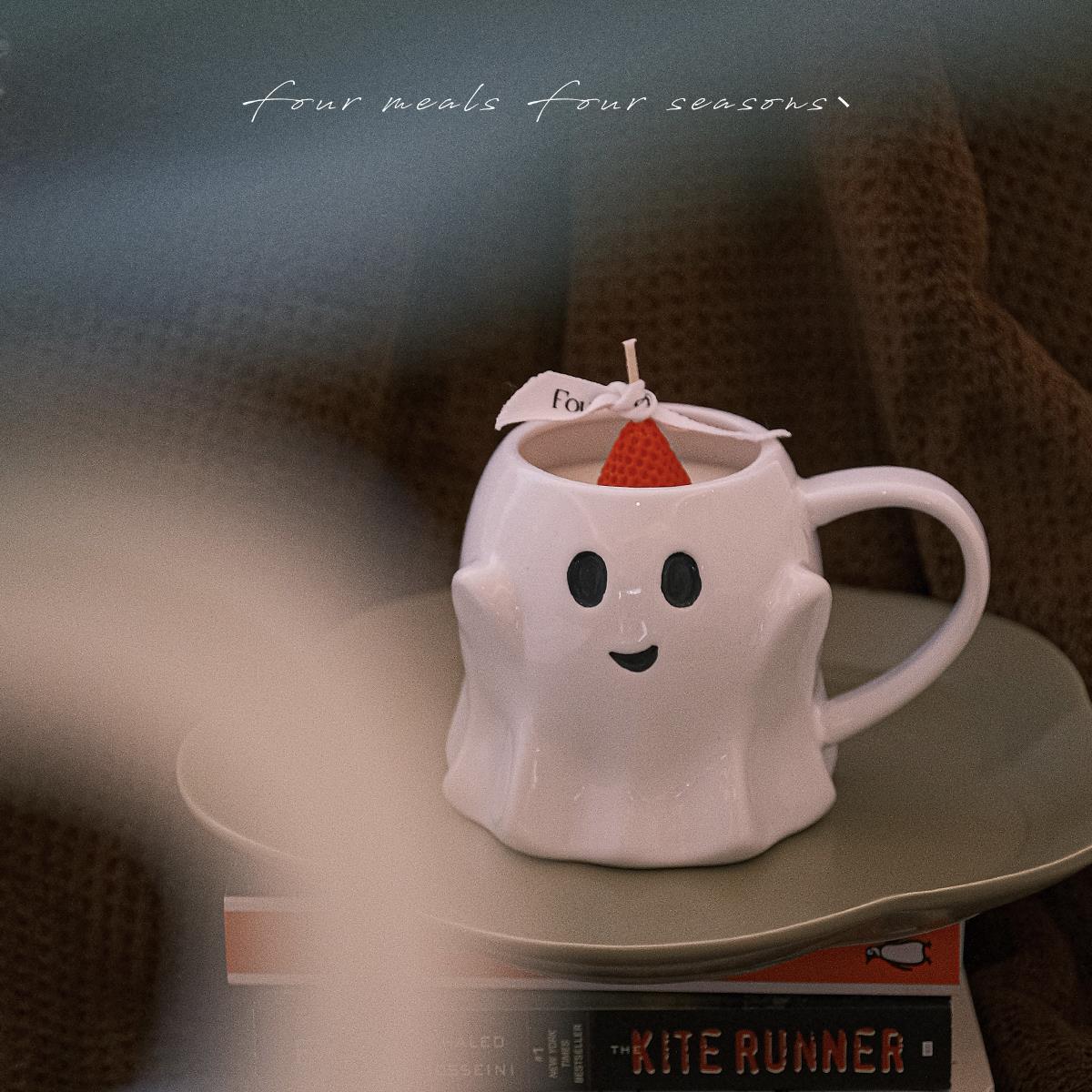 《不给糖就捣乱》大杯小怪物香薰蜡烛精灵礼物盒节日搞怪香氛书桌