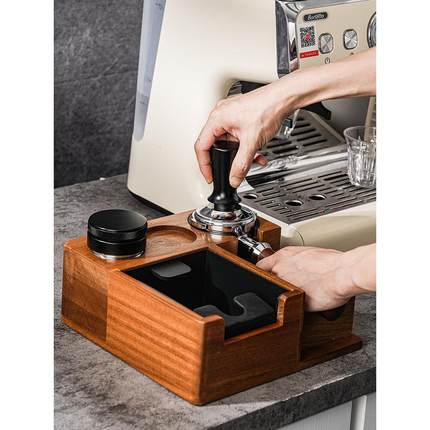 咖啡机粉座手柄支架布粉机底座意大利酒吧渣盒51/53/58毫米渣桶