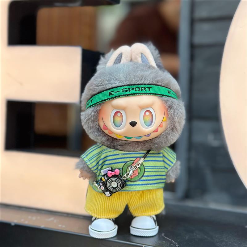 现货17cm拉布布娃衣一代二代三代labubu公仔玩偶运动套装换装衣服