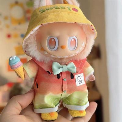 labubu拉布布三代娃衣坐前方高能系列搪胶衣服娃衣衣服17cm