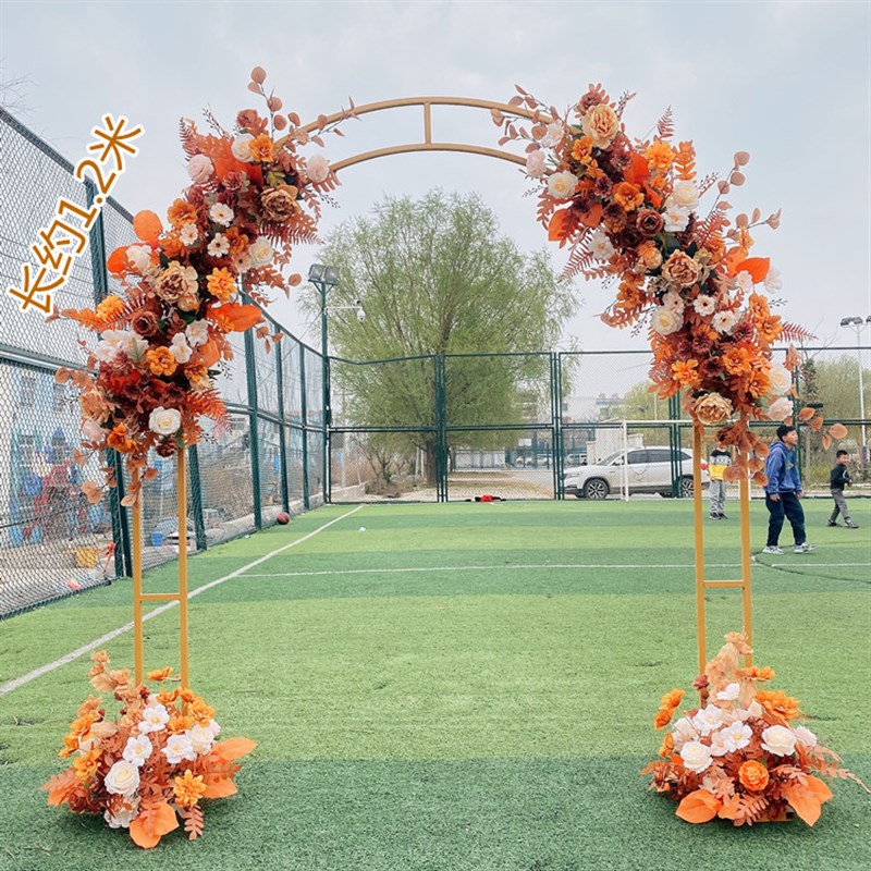 铁艺双杆拱门架子舞台布置T台扎花门婚礼场景装饰背景门型架子