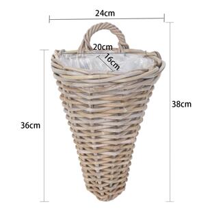 爱上花园杂货家居手工藤编壁挂筐印尼进口藤筐尖底壁挂花篮藤筐