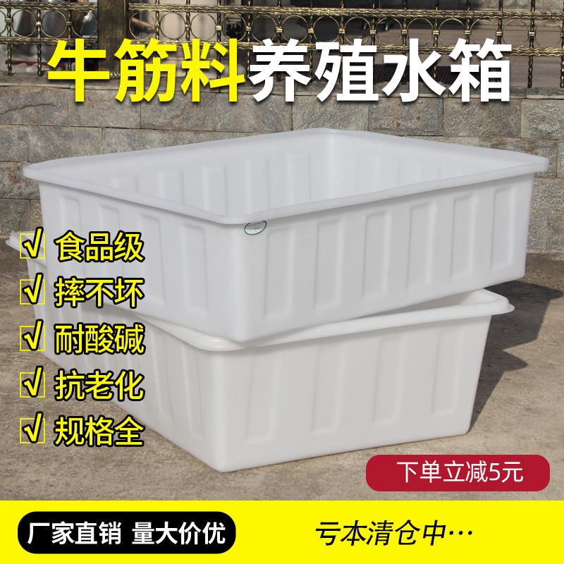 牛筋水箱加厚加大长方形塑料盆带排水大号养鱼菜市场水产养殖家用