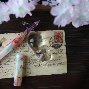 【七十二号笔家】 创意玻璃笔架玻璃笔搁水晶镇纸压纸架 小猫笔搁