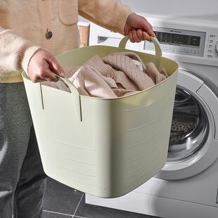 收纳桶脏衣篓 脏衣篮放脏衣服收纳筐家用卫生间塑料框洗衣篮子日式