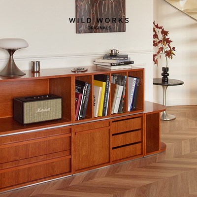 野作想想几何模块组合柜樱桃木餐边斗柜电视柜中古现代简约包豪斯