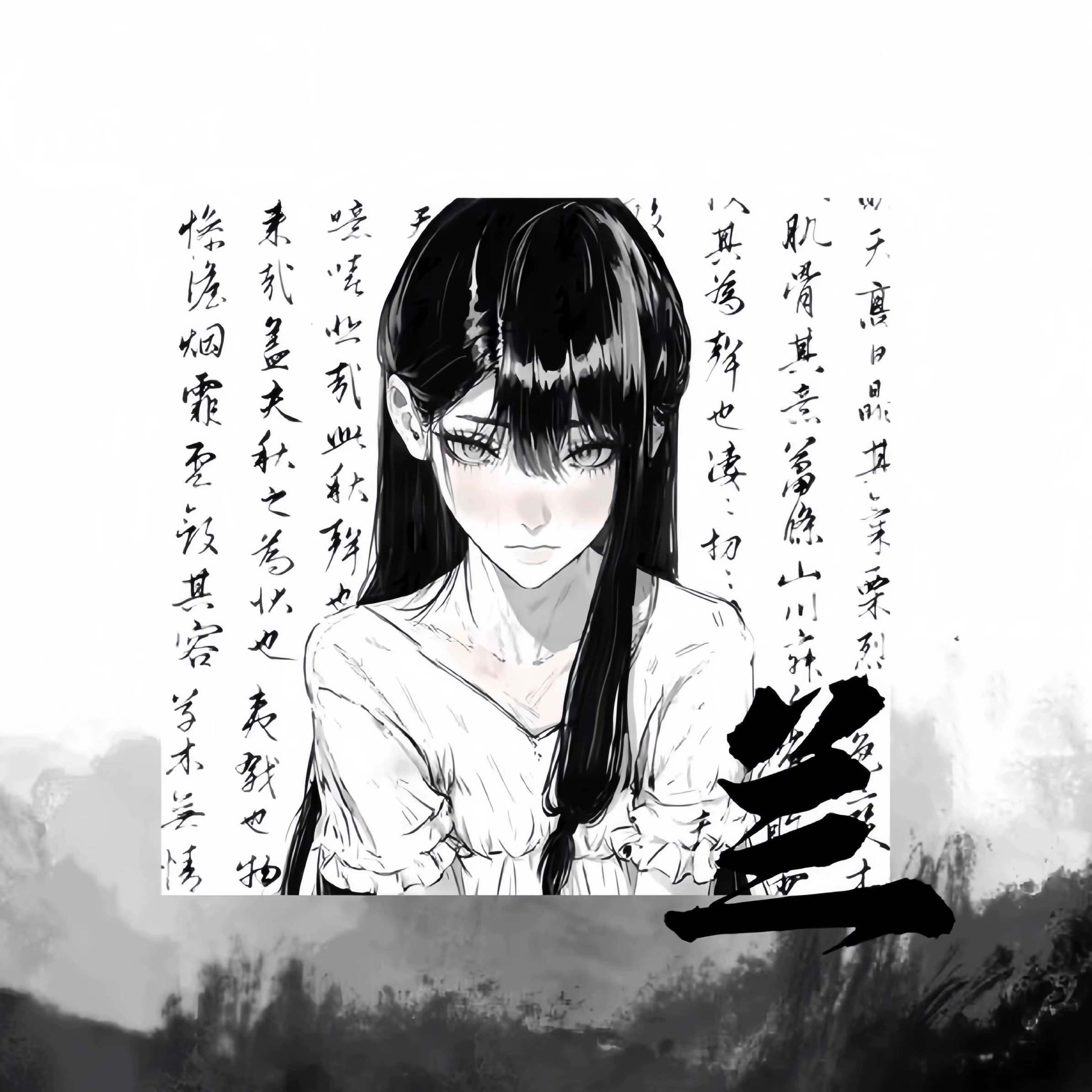 黑白线条女孩电竞游戏鼠标垫细面加厚电脑吃鸡二次元大小号键盘垫