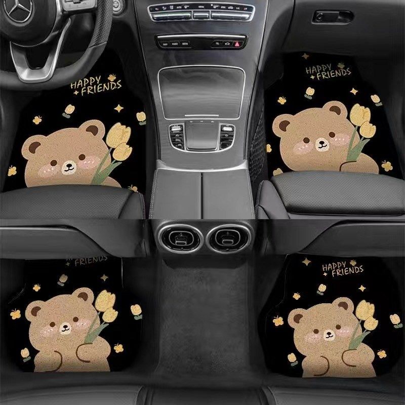 汽车内饰脚垫 卡通家用轿车SUV通用车型刮Q土蹭土PVC丝圈脚垫