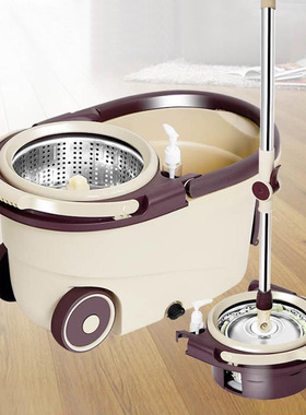 随身行家用免手洗旋转拖把带桶滚轮式脱水桶甩干拖布墩懒人拖把