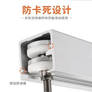 折叠门万向吊轮吊轨滑轮轨道活动墙门包房隔断收纳移门轮五金配件