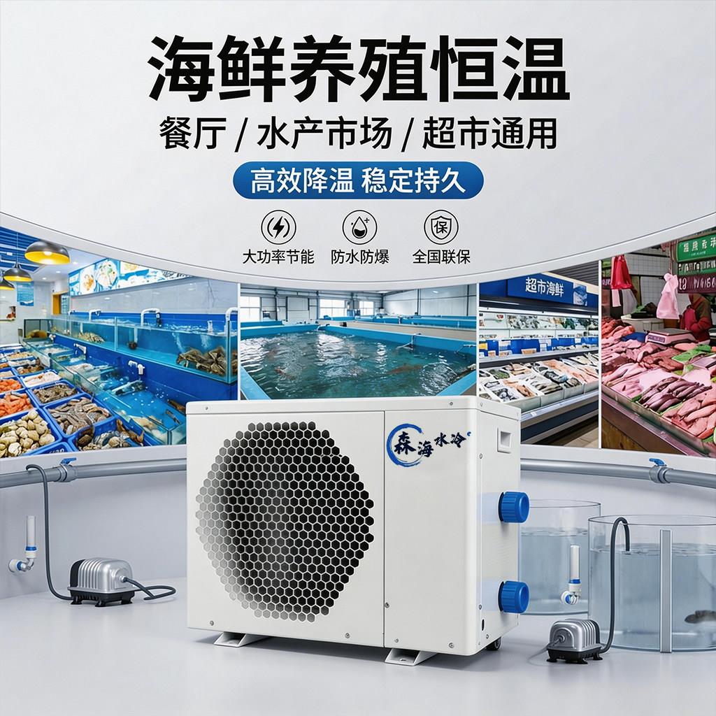 森海变频海鲜鱼池冷水机一体恒温机鱼缸制冷机商用养殖自动