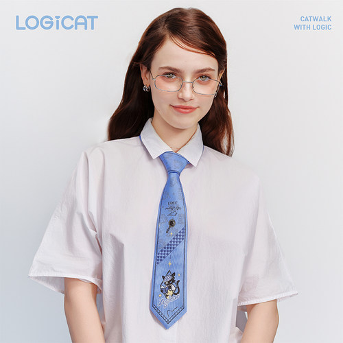 蒲熠星同款LOGICAT猫咪领带原创百搭男女情侣懒人免打结衬衫领结